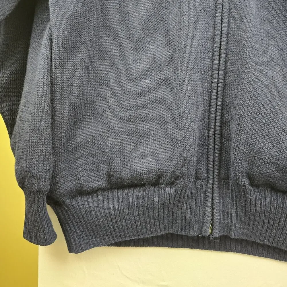 Orvis Sweater Men Large Blue‎ Foul Weather Wool Lined Full Zip Hunting